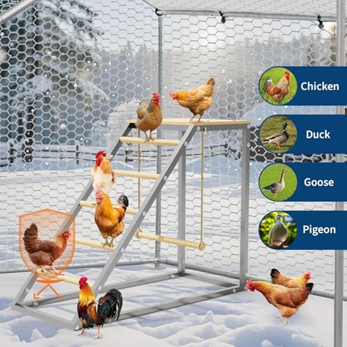 Garvee Chicken Perch for Coop with Swing, Roosting Bars for Chicken in Coop | Wooden Ladder, Chicken Roosting Bars for Farm Backyard Poultry, Easy Assemble & Clean
