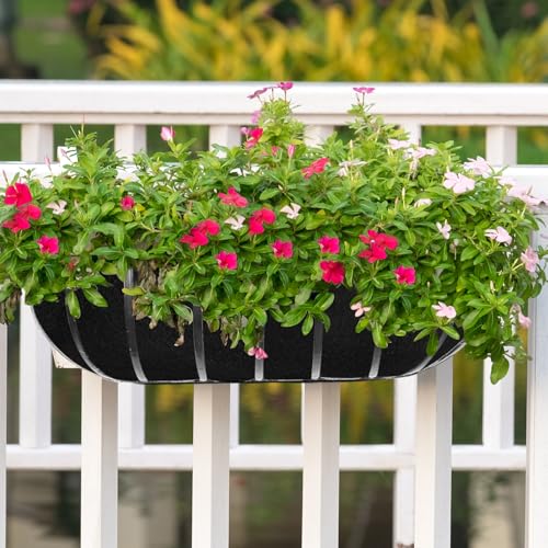 12x120 Inch Planter Liner Roll Fabric Planter Basket Liner Non Woven Black Felt Window Box Liners Coconut Fiber Liner Roll Replacement Hanging Basket Liner Coco for Plants Flower Outdoor Indoor Garden - size: 12 x 120 Inch