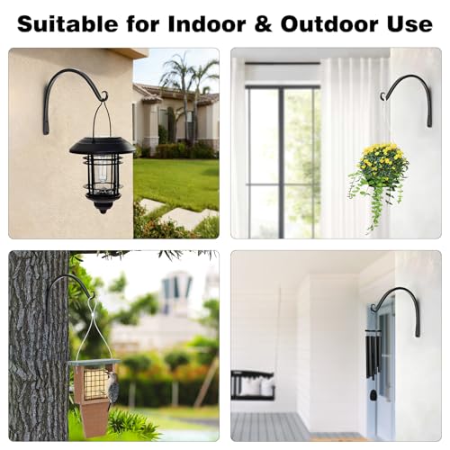 Gtongoko 10" Outdoor Plant Hanger Wall Bracket, Heavy Duty, 2 Pack | 48lb Capacity,Rust-Resistant Finish,Easy Installation,Fit Hanging Baskets,Ideal for Bird Feeders & Lanterns - size: 10 Inch, style: C-shape