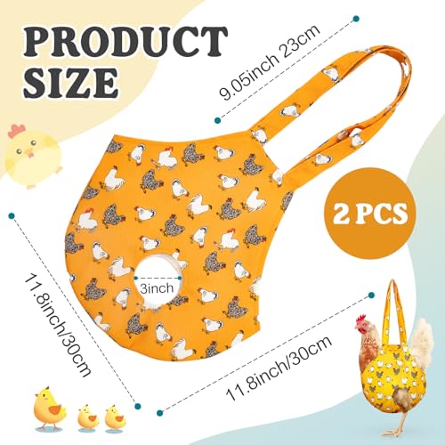 Paterr 2 Pack Chicken Holder Bag, Chicken Carrier Sling Catching Hand Bag Hen Sling with Handle Farm Supplies for Hen Rooster Transport Traveling Hiking Driving(Yellow,13.5 x 13.5 Inch) - color: Yellow, size: 13.5 x 13.5 Inch