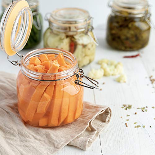 Glass Jar with Airtight Lid 24 oz | Food Storage Jar, Wide Mouth, Leak Proof Kitchen Canister - size: 24 oz