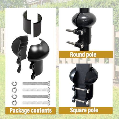 2 Pack Mounting Hardware for Bird Feeder Poles with Squirrel-Proof Guards, Designed for Installing 19-inch Squirrel-Proof Devices. Suitable for Both Hanging and Pole-Mounted installations - color: Installation accessories