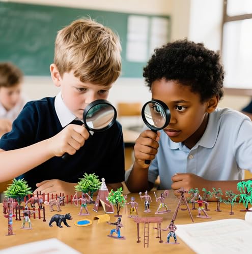 31Pcs Native American Figures Set, School Project Diorama for Kids | Realistic Indian Village Educational History Toys with Tepees, Totems and Fences, Ideal Teaching, Pretend Play and Kids Gifts - style: Native