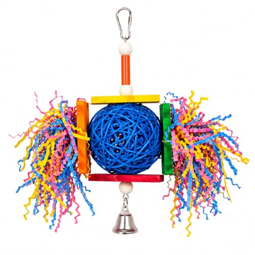 Bonka Bird Toys 1839 Foraging Star 7" High by 8" Wide, Medium Parrot Chew Shred Forage Cage Toy, Conure, Pionus, Quaker, and Similar Birds - size: Single