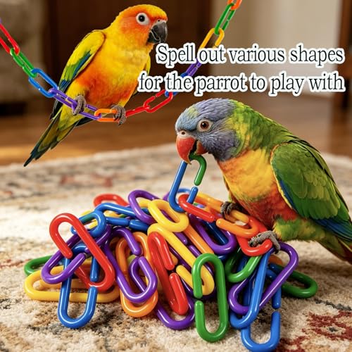 Parrot Toys, Hanging chew Toys Suitable for African Gray Parrots, Cockatiels, Amazon, Lovebirds, Peacock Parrots, and Peacock