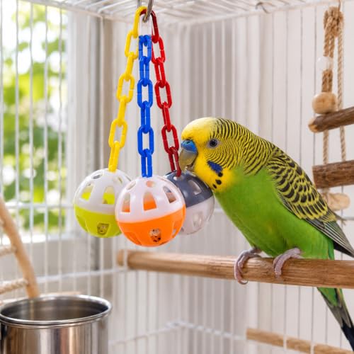 Bonka Bird Toys 1467 Ball Clanger Plastic Colorful Noisy Rattle Parrot Cage Toy Parrotlet, Parakeet, Budgie, and Similar Breeds