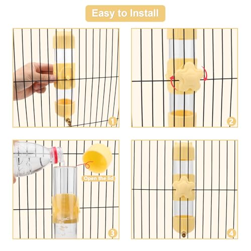 Wontee Bird Water Dispenser Parrot Waterer Automatic Bird Water Feeder for Medium Birds Cockatiel Conure Caique (Yellow (6.8oz)) - color: Yellow (6.8oz)
