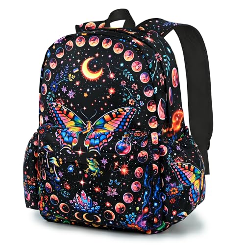 Butterfly Kids Backpack School Backpack Teens Bookbag for Girls Boys Hiking Camping Travel Sports - color: Butterfly