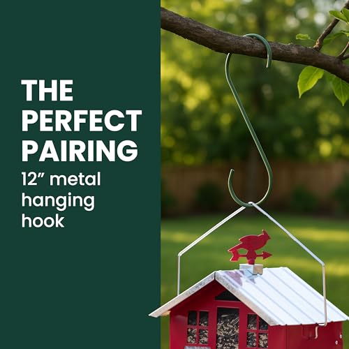 Perky-Pet Squirrel-Be-Gone II Country Style Bird Feeder, 8 lb Seed Capacity | Weight-Activated, Squirrel Proof, Metal Construction, Rust Resistant, Locking Lid, Removable Roof, Adjustable Settings, 338
