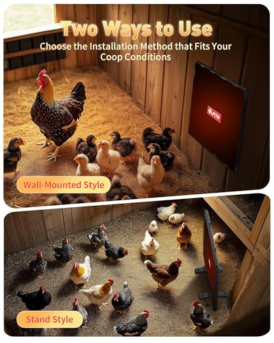 PETNF Chicken Coop Heater 140 Watts Radiant Heat Chicken Heater Energy Efficient Design Safer Than Brooder Lamps Heater for Chicken Coop, Heating Wire UL-Compliant Two Ways to Use, 11.81''x15.74'' - color: Light black-ChickenNestHeater