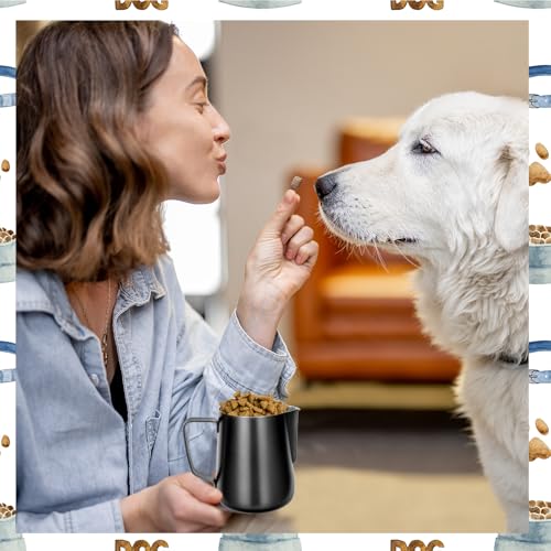 2.5Cup Dog Food Scoop, Stainless Steel Measuring Cup,Pet Food Measuring Scoop for Dogs, Cats, Birds and Small Pets,and Kitchen use-Ideal for Dry Food & Treats(Black) (2.5CUP)