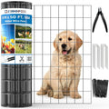 Black PVC Coated Welded Wire Fence 24 in x 50 Ft for Yard Plant Protection | 2 x 3 Inch 16GA Garden Border Fencing Roll Metal Wire Mesh Animal Barrier Fence for Dog Poultry Netting - size: 24in x 50ft