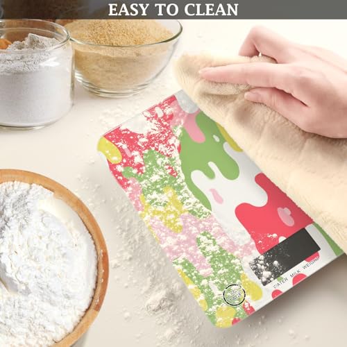 Food Scale Kitchen Scale Food Weight Scales Digital Weight Grams and Ounces Small Electronic Food Scale for Baking Cooking Colorful Drips - color: Colorful Drips