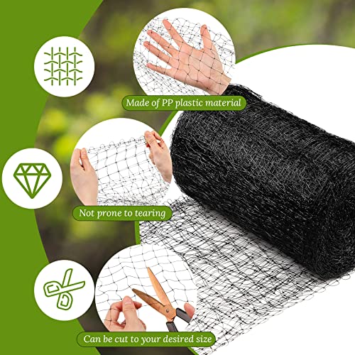 Woanger 3 Pack Deer Fence Netting Bird Netting Garden Net with 150 Pcs Cable Ties for Bird Protect Plants, Vegetables Against Birds Fruit Trees Deer Squirrel Rabbit and Other Animals (Black,7x100 ft) - color: Black