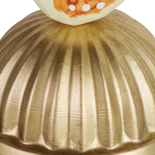 Gold Candy Jar Kitchen Canister, with Wood Bird Handle | for Countertop, Decorative Dog Treat Storage