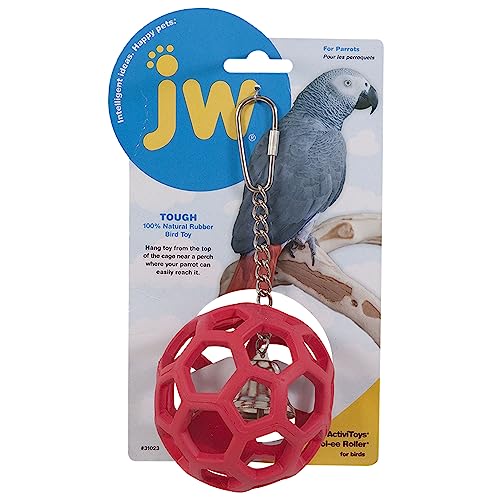 JW Pet Company Activitoys HOL-ee Roller Parrot Toy, 4 Inch Diameter (Colors Vary) (Pack of 2) - size: 3.5'' diameter 7.75'' length (Pack of 2)