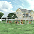 4ever2buy Metal Chicken Coop, 10x20 FT Walk-in Chicken Run Pen Poultry Cage, Water-Resistant & Anti-UV Cover, Large Chicken Coop for 18-22 Chickens - size: 224.5"L x 110.3"W x 76.8"H