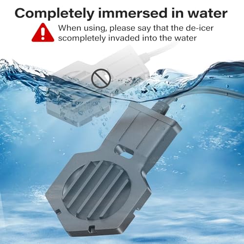 500W Pond Heater Submergible De-icer Cast Aluminum Chicken Water Heater,Stock Tank Heater for Livestock/Horse/Fish/Bird Bath Winter Outdoor, 10ft (500W)