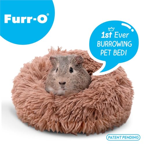 Paw Inspired Furr-O Burrowing Pet Bed Enrichment, Removable Base, Beige | Cozy Carrier Toy, Zip-On Spandex and Fleece Bottoms, Hideout Cage Accessories for Guinea Pigs, Hamsters, Small Pets, Animals - color: Tan