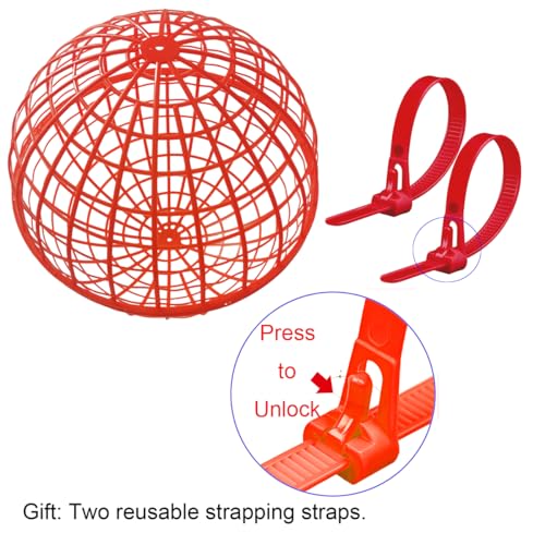 19.6" Movable Ball-Shaped Animals & Poultry Cages,Pet Safe Walking Net, Farm Courtyard Outdoor Accessible Rolling Rabbit Duck Hutch Chicken Coop,Preventing Dog Bites Trampled by Horse(1 PC) - color: Red