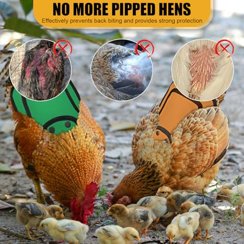 4 PCS Chicken Saddle for Hens, Chicken Aprons for Hens with Adjustable Strap, Hen Back Protector Saddles for Chickens Mating