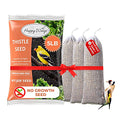 Happy Wings 5LB Thistle Seed (Nyjer) Bird Food & Empty Sock, Extra Clean | Oil Rich, High Fat & Energy Content, Single Grain, USDA & BRC-GS Approved, Finches, Sparrows, Chickadees, Cardinals, No Mess