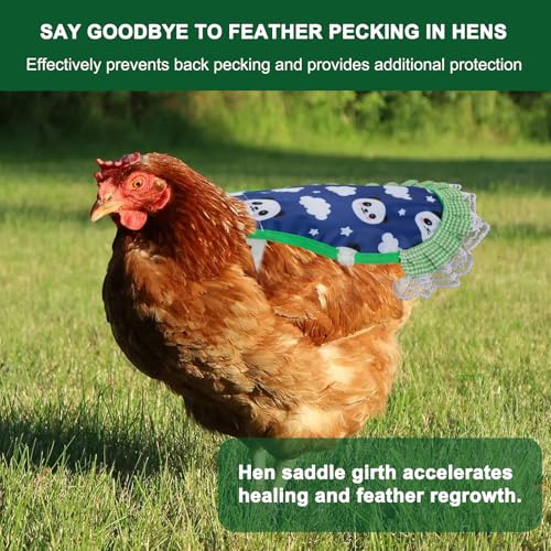 4Pcs Chicken Saddle for Hens, Waterproof Printed Hen Saddle, Elastic Chicken Aprons for Protection, Feather Protection Vest for Real Chickens