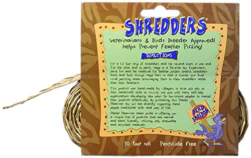 Planet Pleasures Shredders Straight Natural Bird Toy, 1" x 30' Roll - size: Natural Small