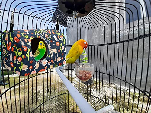 ShuRung Parrot Cockatiel Warm House Bird Nest Bed Winter Hanging Hammock Birds Sleeping Bed Parrot Hideway Bed Polyester Fabric for Parrot Parakeet Cockatiels Budgies Lovebird African Grey (S) - size: S
