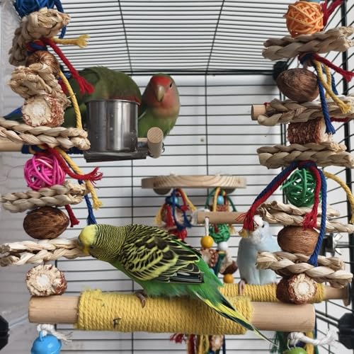 Bird Swings Toys for Parakeets Parrot,Bird Cage Hanging Chew Toys | Bird Cage Hanging, Chew Toys