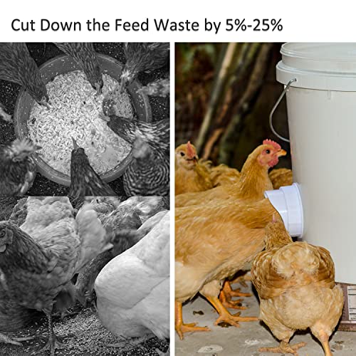 Automatic Chicken Feeder Chicken Feed Container Hanging Chicken Feeder Rainproof Poultry Feeder Bucket (Frosted) - color: Frosted