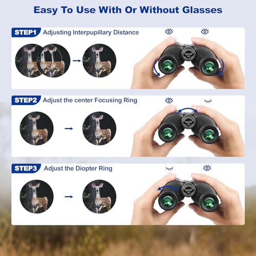 12x30 Compact Binoculars for Adults Kids, HD High Powered Binocular | Small Binoculars for Bird Watching Cruise Travel, with Phone Adapter, BAK4 Prism, Waterproof Lightweight Pocket Binoculars