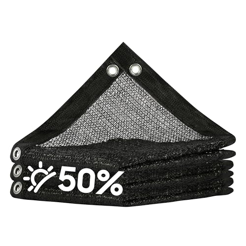 Royal Shade 50% Black Shade Cloth 12FT x 20FT Mesh Tarp with Grommets for Garden Patio, Plant Shading, Greenhouse, Pergola, Chicken Coop, Dog Kennel, Lawn (We Make Custom Size) - color: Black, size: 1 2' X 2 0'