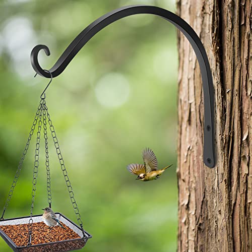 Gtongoko 14" Outdoor Plant Hanger Wall Bracket, Heavy Duty, 2 Pack | 57lb Capacity,Rust-Resistant Finish,Easy Installation,Fit Hanging Baskets,Ideal for Bird Feeders & Lanterns - size: 14 Inch, style: C-shape