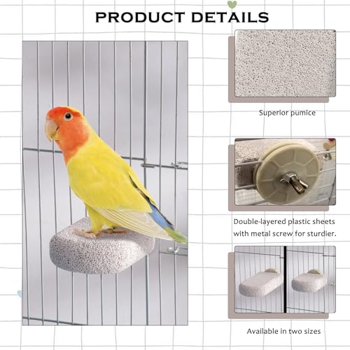 4pcs Bird Perch Stands Foot Claws Trimmer Beak Grinding Stone Parrot Climbing Chewing Toys Cage Accessories for Small Medium Birds Budgies Lovebird Conure (Small) - size: Small