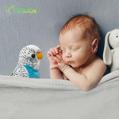 1 Pcs Stuffed Parakeet Toy, 5.5 inches, Budgerigar Plush Toy, Parakeet Soft Toy, Stuffed Bird for Kids, Blue - color: Blue