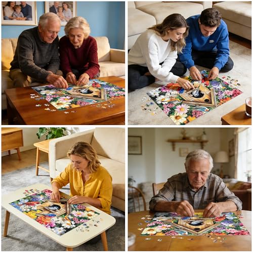 500 Pieces Puzzle for Adults,Birds Flower Puzzle, Recycled Cardboard Animals Jigsaw Puzzles 500 Pieces,Challenging Puzzles Game Home Decor Birthday Party Gift Toy for Adults Seniors 20.5 * 15 in - style: Birds