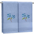 SmoothNovelty 2 Pcs Hydrangea Hand Towels Blue Bathroom Decor 14x29 Inch | Embroidered Floral Bathroom Hand Towels, 100% Cotton, Soft Absorbent, Bathroom Kitchen Decor, Spring Summer - style: Hydrangea Floral