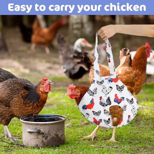 Chicken Holder Bag, Poultry Carrier Sling with Handle, 13.5x13.5 Inch Waterproof Chicken Transport Bag Farm Supplies for Hen Rooster Care, Travel, Farming