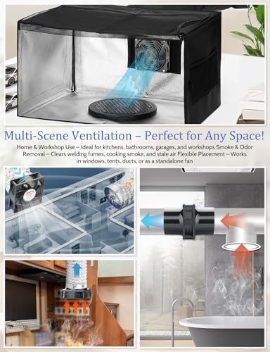 Wathai 120mm x 38mm 4 Inch Small Exhaust Fan 12V Duct Fan with Speed Control, Fume Extractor for Paint Booth, Soldering, Laser Engraving, Greenhouse Ventilation - style: 120x38mm 2 duct