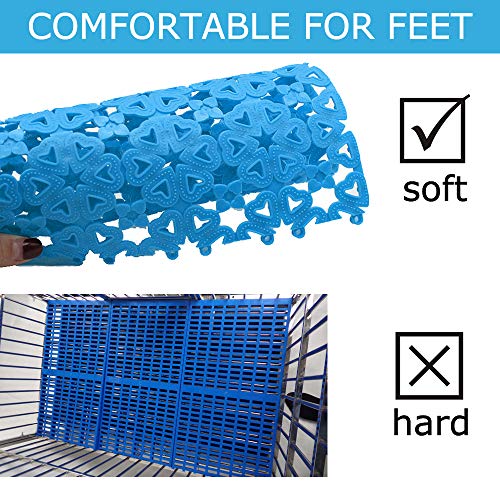 kathson Rabbit Cage Mat Floor Plastic Mats Feet Pads for Pet Cats Dogs Bunny Hamster Rat Chinchilla Guinea Pig (4 Pack) - size: 4 Pack