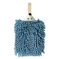 Animal Chenille Hanging Towels, Quick Dry Microfiber Hedgehog Hand Towels Blue - color: Blue
