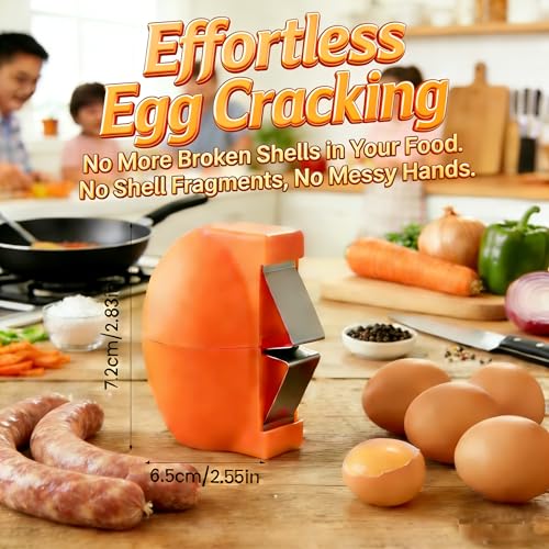 Stainless Steel Egg Biscuit and Separator, Handheld Bottle Opener for Raw Eggs and Hard Boiled Eggs, Multi-functional Kitchen Gadgets for Easy Peel and Egg White Separation (2) (2)