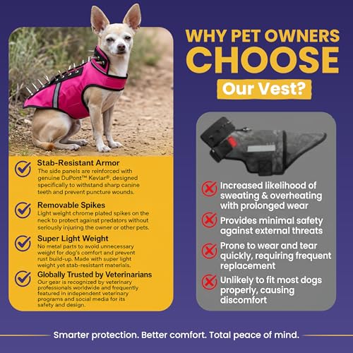 CoyoteVest SpikeVest Dog Harness, Made in the USA, S-Yellow | Stab-Resistant Protective Vest | Coyote Vest for Dogs | Defends Against Coyotes, Dogs, Birds of Prey | Reflective Safety - color: Yellow, size: Small