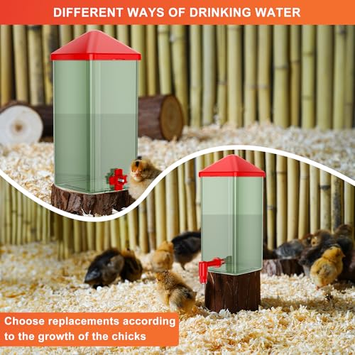 ZenxyHoC Baby Chick Waterer with Nipple Drinker 0.26 Gal (Green) | Versatile- and Horizontal Nipple Drinkers for Chick Flocks - color: Green, size: 0.26 Gal