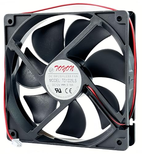 TD1225LS Cooling Fan, DC12V 0.18A 120x120x25mm 2-Wire DC BRUSHLESS Fan TD1225LS