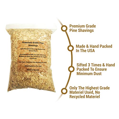 Premium Pine Bedding | Dust Free, Soft Shavings | All Natural | Chicken Coops | Animal Bedding | Small Animals | Odor Control (4 Quart) - size: 4 Quart