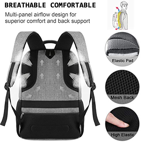 Laptop Backpack,Business Travel Anti Theft Slim College Backpack | Water Resistant Durable Computer Bag Gift for Women & Men Fits 15.6 Inch Laptop and Notebook - Grey - color: Grey, size: 15.6 Inch, style: Laptop