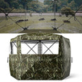 Hunting Blind, See Through Pop Up Ground Blind for Deer Hunting, Portable Camouflage Hunting Tent with Silent Sliding Windows, Durable Hunting Shelter with Carry Bag for Deer Turkey Duck - style: 288 Degre,3-4 Person