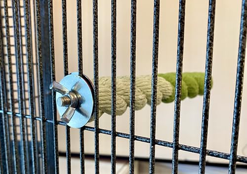Polly's Sand-E-Rope Safety Bird Perch Toy-Trims Nails & Beak-Promotes Healthy Feet-Safe Non-Toxic-Bird Supplies for Bird Cages (Green, Medium) - color: Green, size: Medium